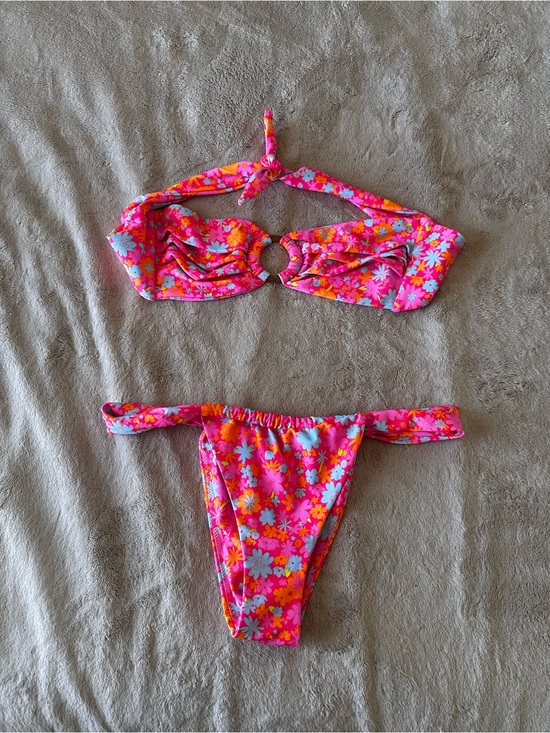 Kulani Kinis Other - Kulani Kinis Pink Orange Floral Halter Bikini for Woman